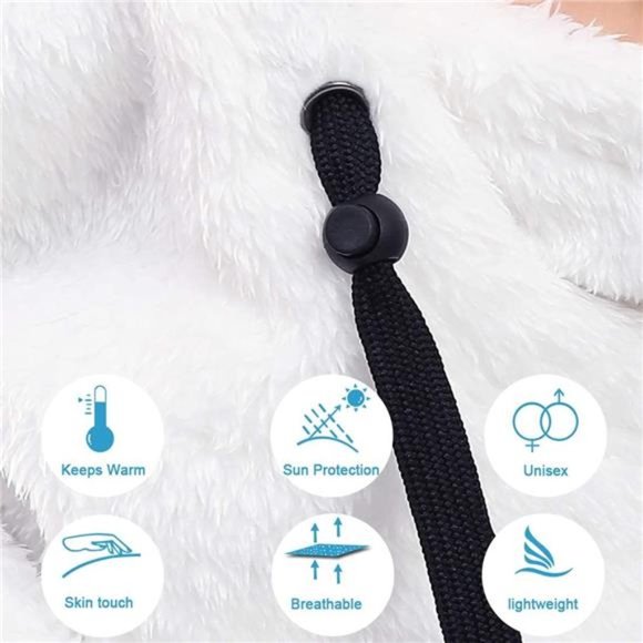 Velvet Balaclava Wind-Resistant Winter Face Mask,Fleece Ski Mask for Men & Women - Picture 6 of 7